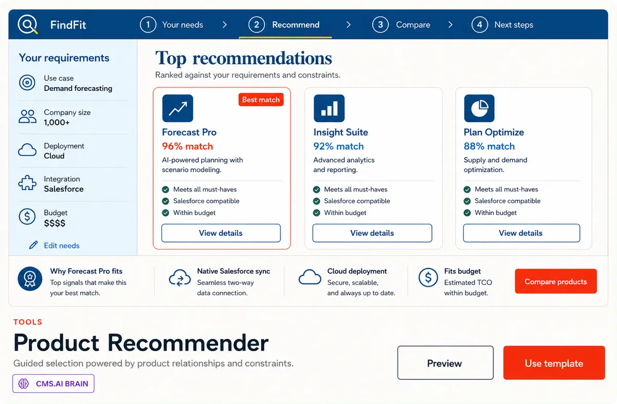 Product Recommender template